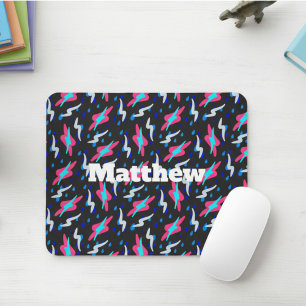 Abstract Retro Lightning Custom Square Mouse Pad