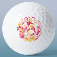 Abstract Retro Marble Pattern Pink Red Yellow