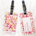 Abstract Retro Marble Pink Personalised Luggage Tag<br><div class="desc">Fun modern abstract marbled pattern in pink,  orange and yellow.  Change the name and details on the back to personalise.</div>