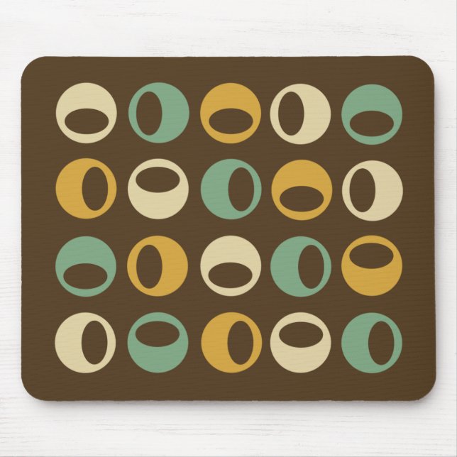 Abstract Retro Modern Spheres Mousepad (Front)