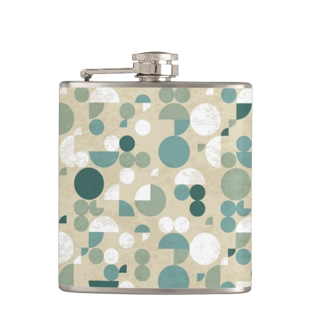 Abstract retro pattern hip flask (Front)
