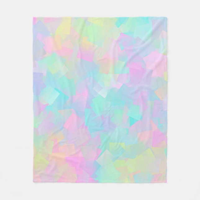 Abstract retro pattern of geometric shapes in pink fleece blanket (Front)