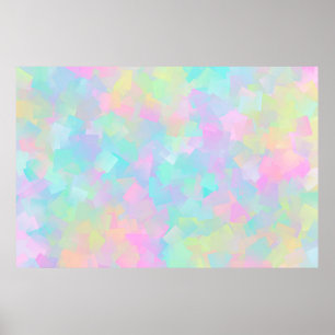 Abstract retro pattern of geometric shapes in pink poster