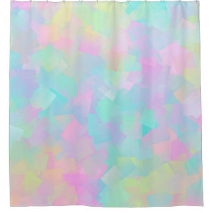 Abstract retro pattern of geometric shapes in pink shower curtain