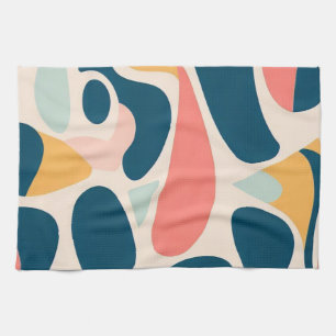 Abstract Retro Pattern Tea Towel