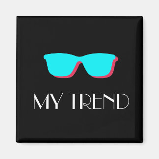 Abstract Retro Pop Art - Turquoise & Pink Glasses Magnet