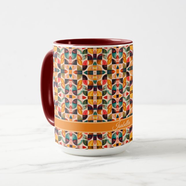 Abstract Retro Popular Squares Collection Mug (Front Left)