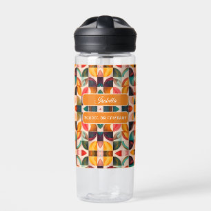 Abstract Retro Popular Squares Collection Water Bottle