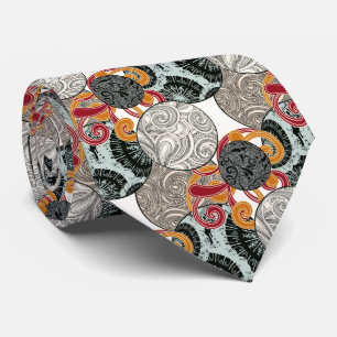 Abstract Retro Swirl Pattern Tie