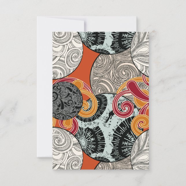 Abstract Retro Swirl Pattern with Japanese feel Card (Front)