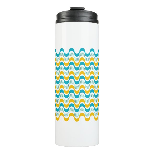 abstract retro wave pattern thermal tumbler (Front)