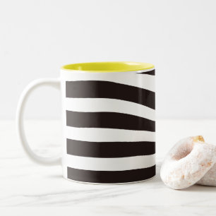 abstract retro wave pattern Two-Tone coffee mug