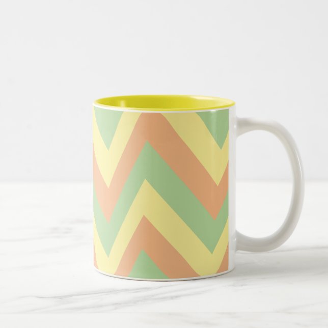 abstract retro wave pattern Two-Tone coffee mug (Right)