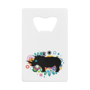 Abstract Rhino Credit Card Bottle Opener