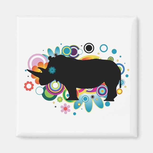 Abstract Rhino Magnet (Front)