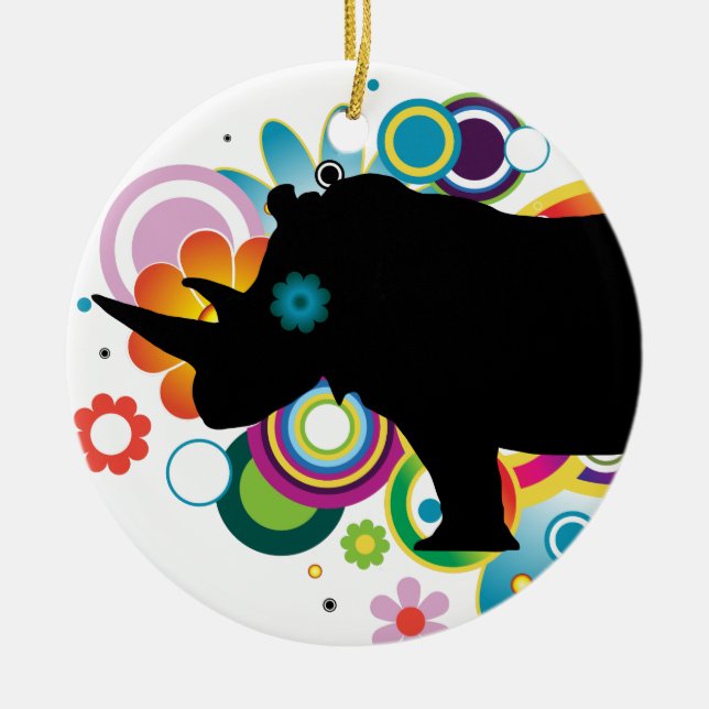 Abstract Rhino Ornament (Front)