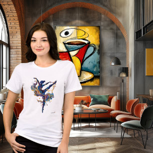 Abstract Rhythmic Gymnast   Fluid Ink Watercolor M Tri-Blend Shirt