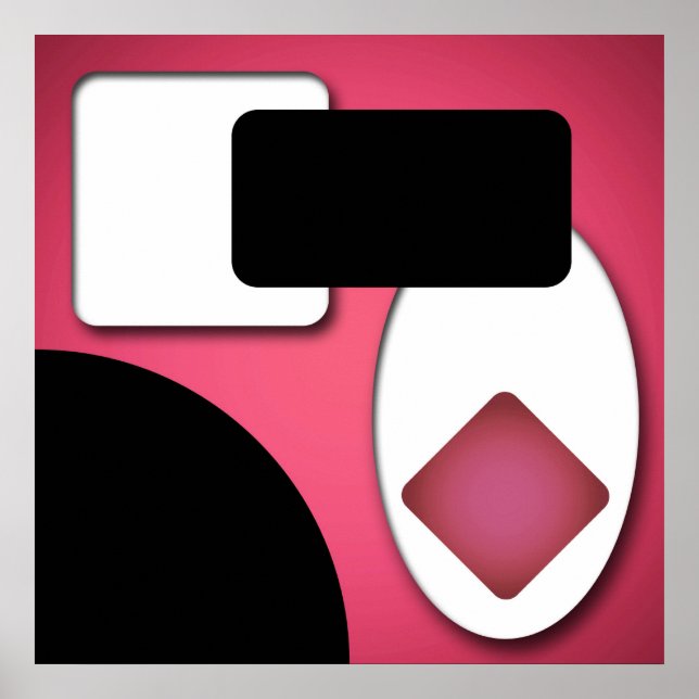 Abstract Rich Modern Pink Shapes AP0006 Poster (Front)