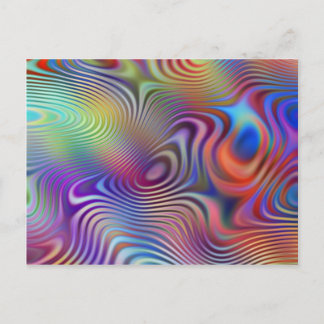 abstract rings pattern postcard