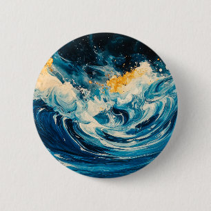 Abstract Ripples 6 Cm Round Badge
