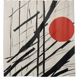 Abstract Rising Sun Shower Curtain