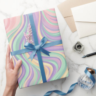 Abstract River Delta Pastel Wrapping Paper
