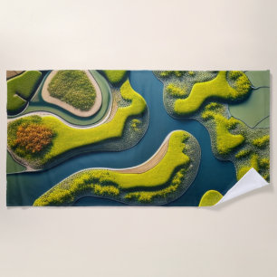 Abstract River Estuary Beach Towel