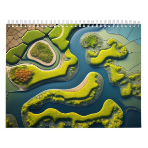 Abstract River Estuary Calendar