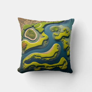 Abstract River Estuary Cushion