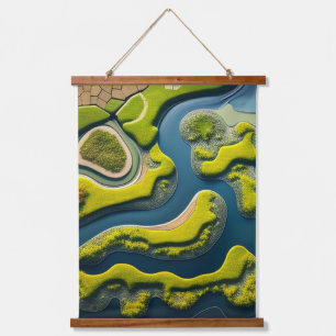 Abstract River Estuary Hanging Tapestry