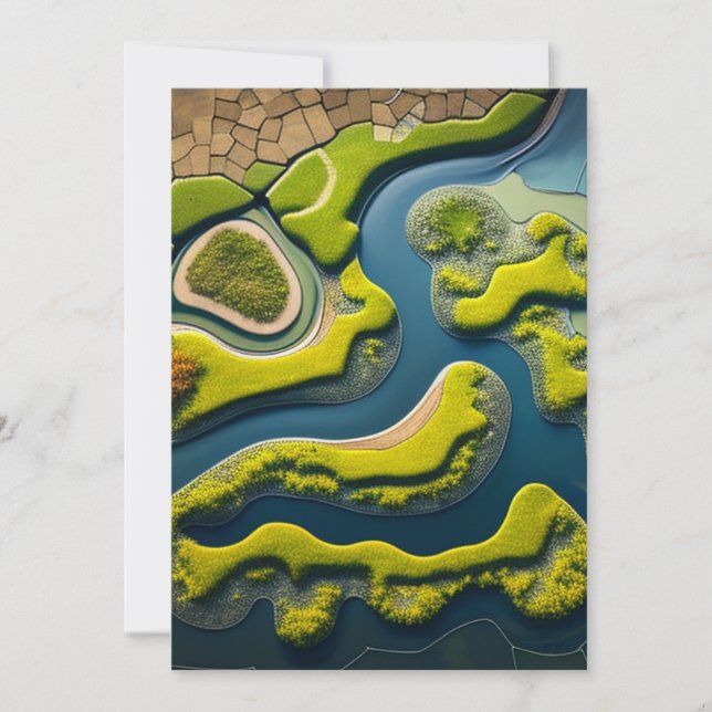 Abstract River Estuary Holiday Card (Front)