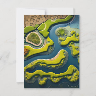 Abstract River Estuary Postcard