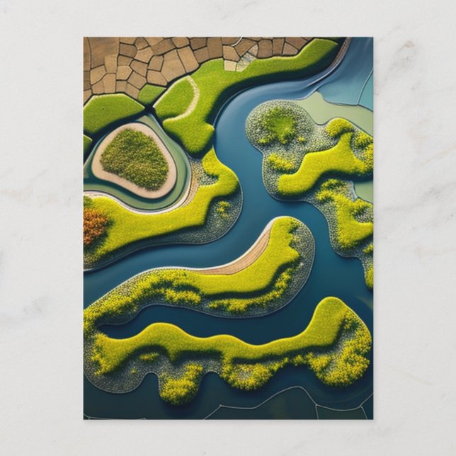 Abstract River Estuary Postcard (Front)