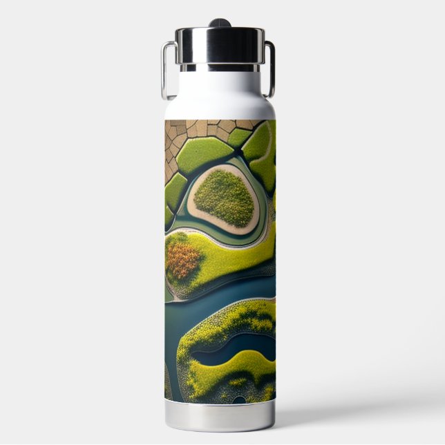 Abstract River Estuary Water Bottle (Front)