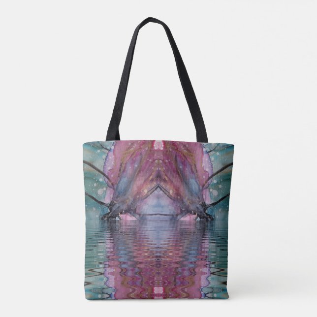 Abstract river tunnel colourful reflrction tote bag (Back)