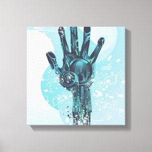 Abstract Robot Hand Wrapped Canvas