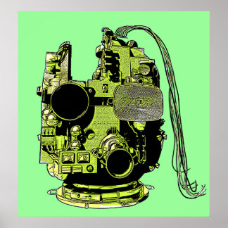 Abstract Robot Head Retro Colours Print
