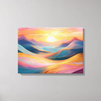Abstract Rolling Hills at Sunset Canvas Print