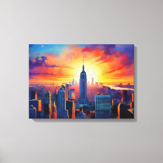Abstract Rolling Hills at Sunset Canvas Print