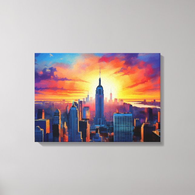 Abstract Rolling Hills at Sunset Canvas Print (Front)