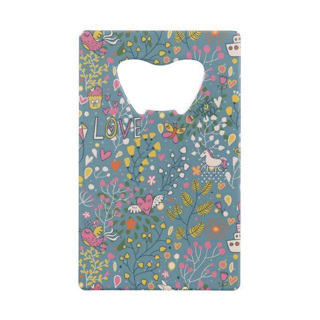 Abstract romantic pattern with cartoon (Front)