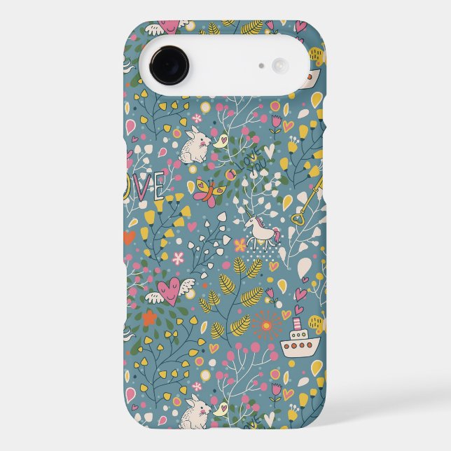 Abstract romantic pattern with cartoon Case-Mate iPhone case (Back)