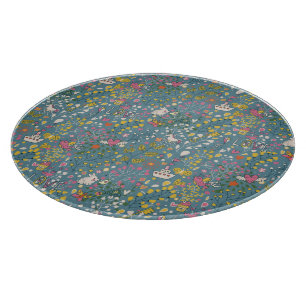 Abstract romantic pattern with cartoon cutting board