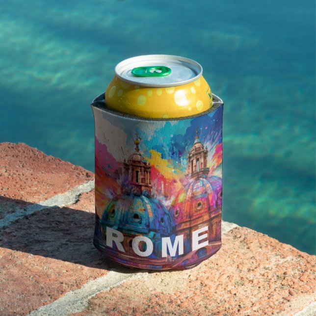 Abstract Rome Skyline Can Cooler (In Situ Pool)