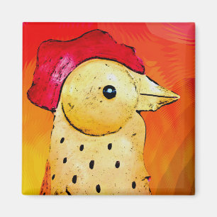 Abstract Rooster 3 Magnet