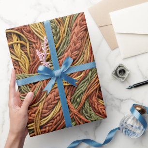 Abstract Root Network Earth Tone Wrapping Paper