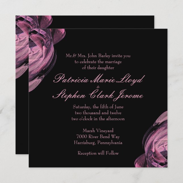 Abstract Rose 2 Wedding Invitations (Front/Back)