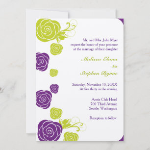 Abstract Rose Border Invitation