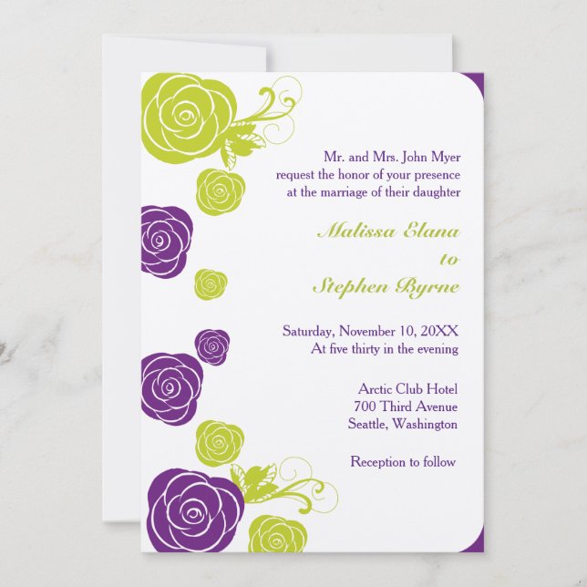 Abstract Rose Border Invitation (Front)