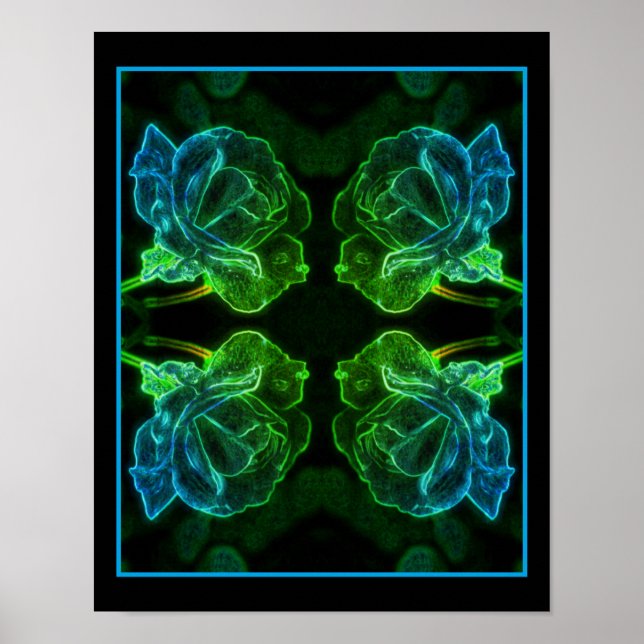Abstract Rose Fantasy Flower Poster (Front)